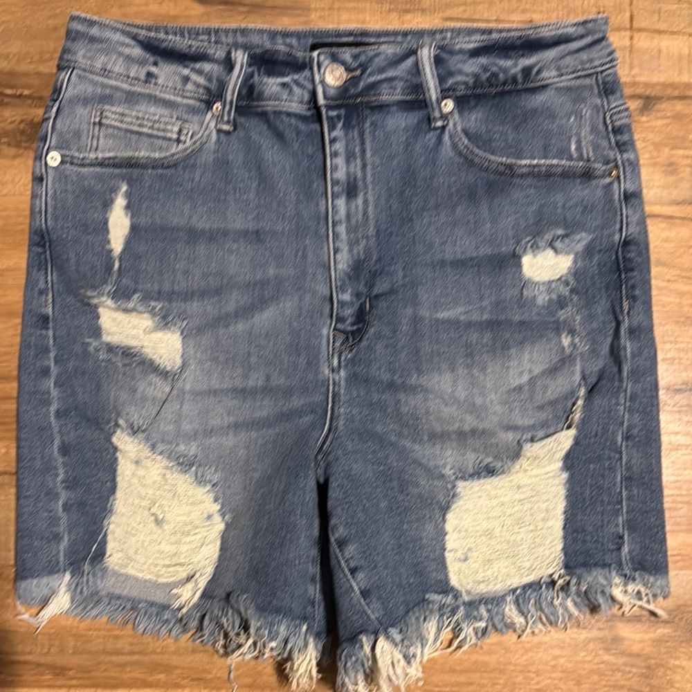 Distressed Denim Shorts